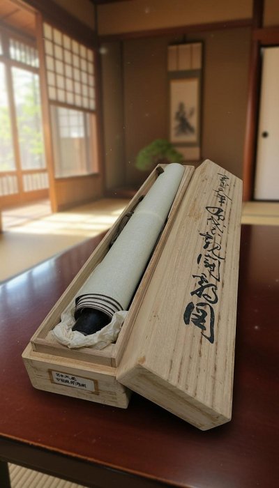 真作/無庵/佛/布袋屋掛軸HF-437 5/15結標本件最後五分鐘不延時原價六萬日圓宮本武藏掛軸布袋觀鬥雞圖