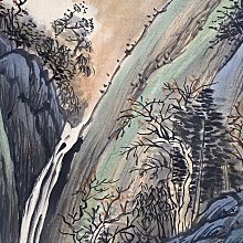 張大千山水畫四尺中堂畫純手繪畫畫工精細材質宣紙實物拍攝一物一圖裝裱