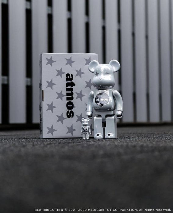 BE@RBRICK atmos WHITE CHROME Ver. MEDICOM TOY BE@RBRICK atmos