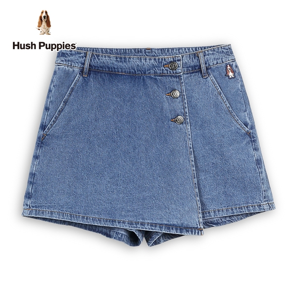 Hush Puppies 短褲 女裝剪接假兩件牛仔短褲