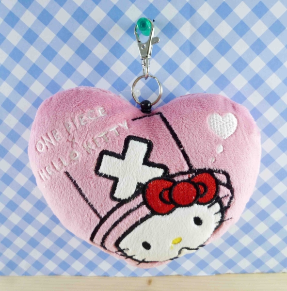 【震撼精品百貨】ONE PIECE&HELLO KITTY 聯名海賊王喬巴&凱蒂貓系列~拉扣證件零包-粉愛心