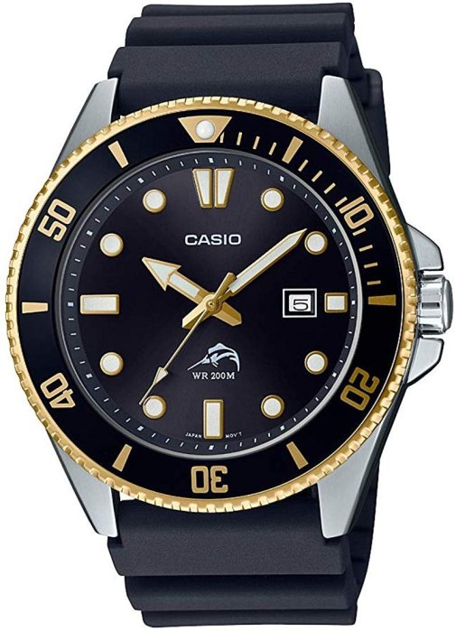 光華.瘋代購 [缺貨] CASIO MDV-106G-1A 黑金劍魚 黑金槍魚 黑金水鬼 200M 潛水錶 MDV106
