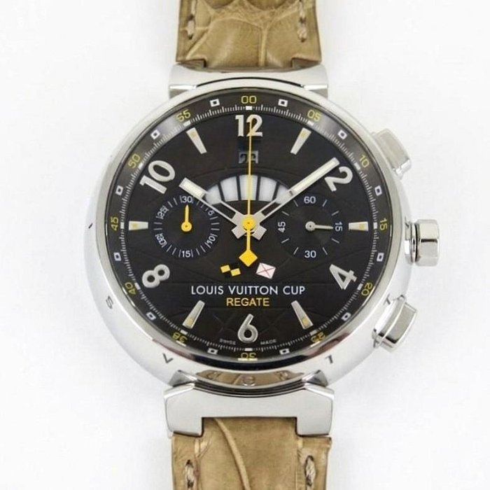【一元起標】LOUIS VUITTON-LV路易威登(44mm) LV盃帆船賽Q1021-大型自動計時腕錶