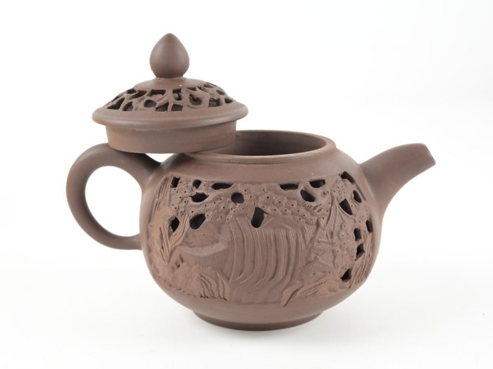 壺 hn2733a, 藏六模本饕餮纹兽口铁壶般若勘渓作约0.8L, 铁壶