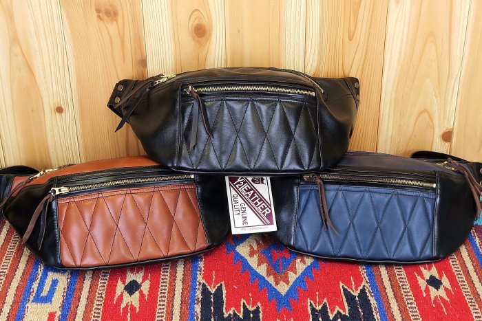 Silver Monsters】日本Y'2 Leather 茶芯馬皮菱格機車包腰包胸包