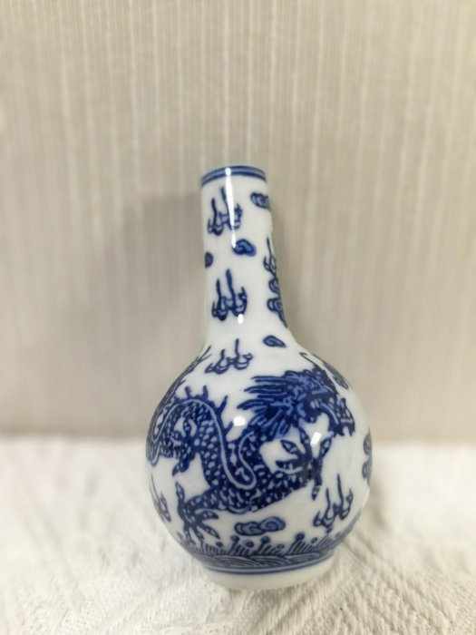 嚴選日本回流景德鎮釉下青花雙龍戲珠小壺與花瓶，全新品質如新，值得