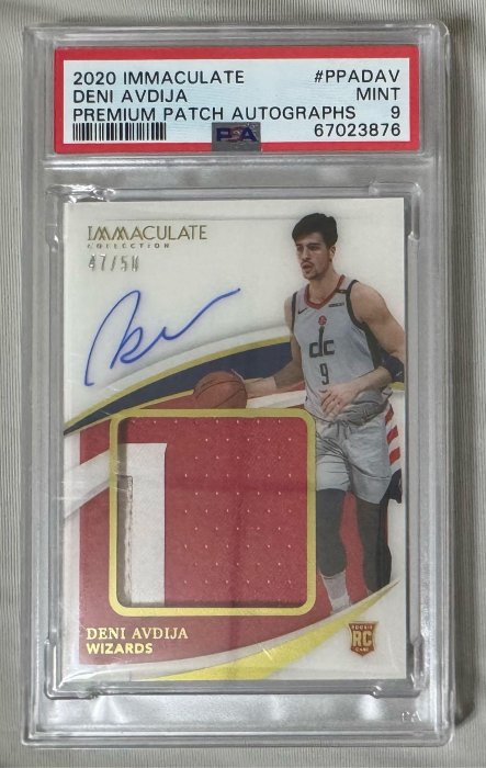 2020-21 Immaculate Deni Avdija Premium Patch Auto RC #/50 PSA 9 新人大patch rpa