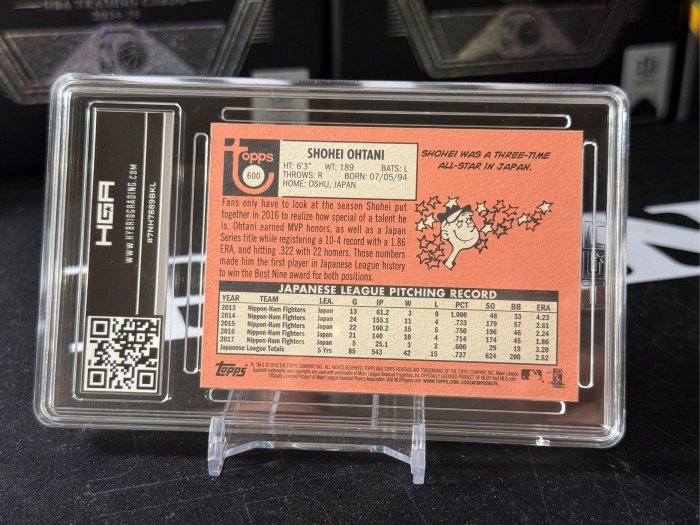 大谷翔平Shohei Ohtani 2018 Topps Heritage #600 RC 新人卡HGA 9.5