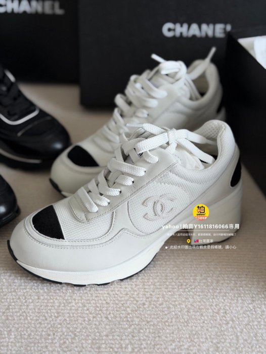 開放收單2025走秀款全新正品CHANEL 25K G46871 白色4CM 高跟運動鞋