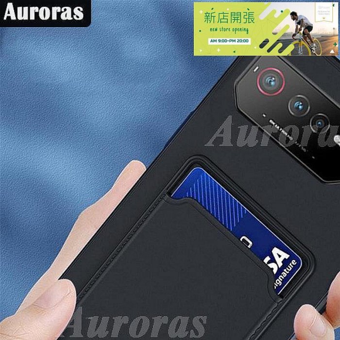 【現貨】華碩 適用於 Asus Rog Phone 6 Pro 6D 手機殼卡槽卡矽膠支架錢包後蓋適用於 Asus Rog 6D