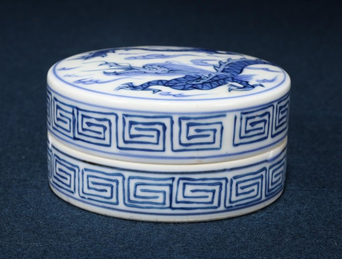 5/20結標日本手繪青花雲龍香盒BDE0100 -香道具火缽沉香香爐佛珠佛缽頌