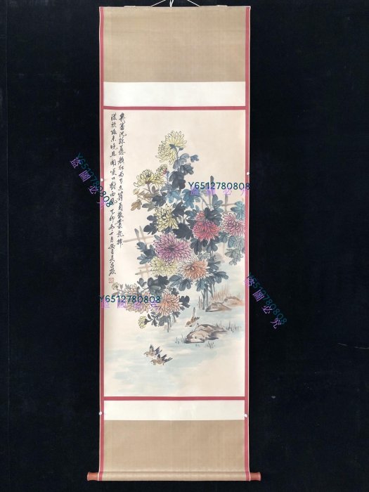 LL96【吳昌碩】花鳥，四尺手繪作品，精工裝裱，裝裱尺寸220*82cm左右畫
