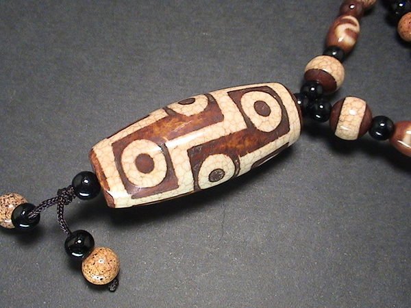 海中天]~西藏火供龍紋(七眼天珠)項鍊-聚財.避邪.保平安.防小人(A01)~低