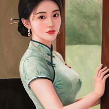 嚴選冷軍经典人物油畫，手工創作尺幅100x70cm，收藏推薦冷軍人物油畫