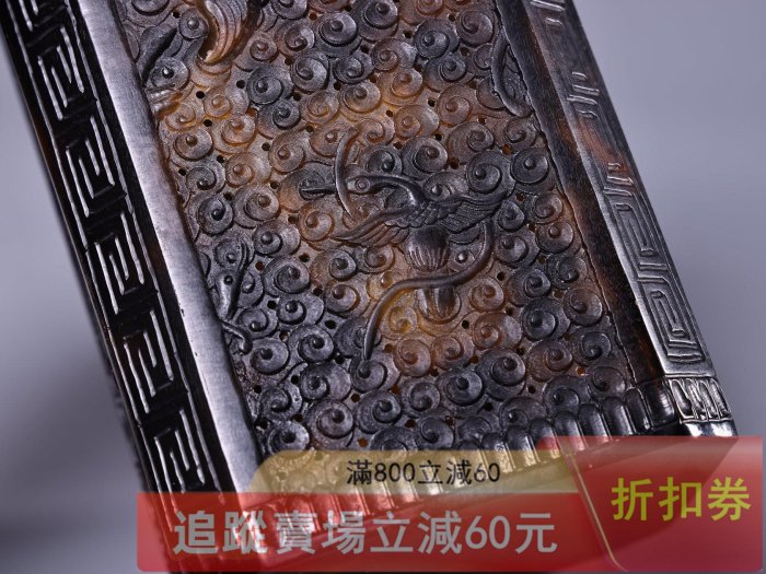 珍品舊藏收鏤空浮雕刻玳瑁筆筒工藝精湛器型精美配木頭盒筆筒重277 古玩