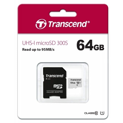 Transcend創見 64GB microSD記憶卡 TS64GUSD300S-A (NOD)