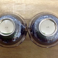 日本純銀銀杯2客銀盃手工槌目盃內有鍍金的銀盃底落有純銀共重44.3g共箱