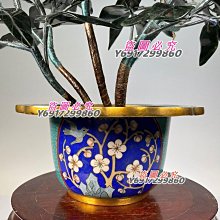 6500 創匯時期景泰藍玉石盆景花品相如圖描述高35厘米瑪瑙水晶岫玉雕刻