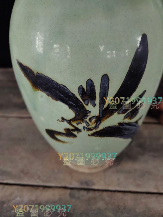 8宋代磁州窯綠釉蒜頭瓶老陶器老窯瓷，品相如圖，完整無瓷器老窯瓷老瓷