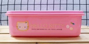 【震撼精品百貨】Hello Kitty 凱蒂貓~KITTY 日本SANRIO三麗鷗KITTY單層保鮮盒-日本製*35272