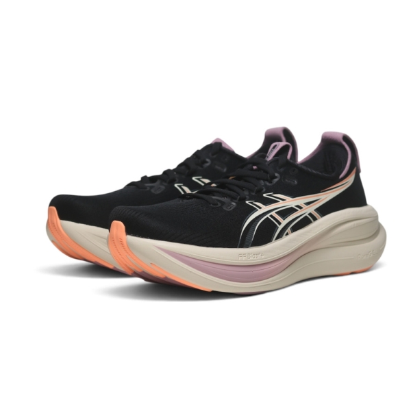 ASICS 慢跑鞋 GEL-NIMBUS 28 黑粉 彈力 頂級跑鞋 女 1012B899004