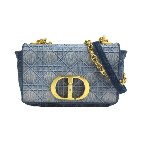 Dior 迪奧 藍色 單寧布 Caro Small 肩背包 【二手名牌BRAND OFF】
