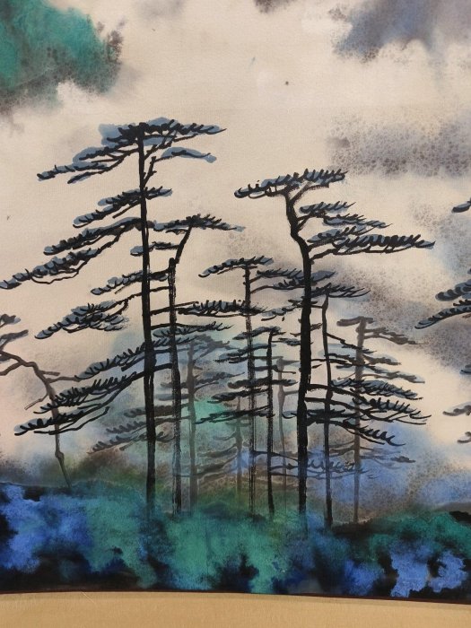 劉海粟近現代精品山水卷軸，宣紙畫芯，個人收藏閒置字畫，適合收藏近