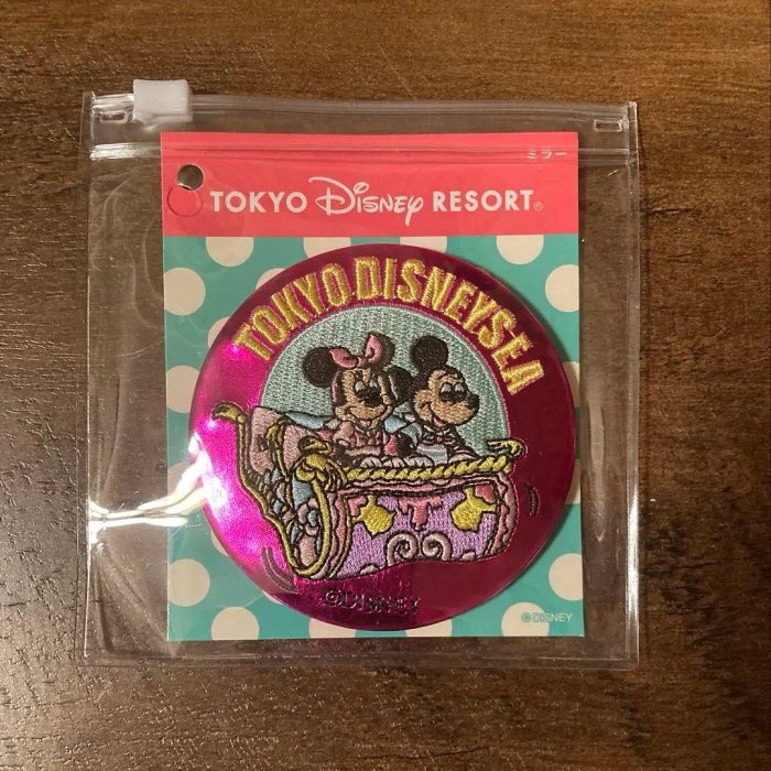 Disney SEA 飛天魔毯刺繡手鏡鏡子 全新未使用