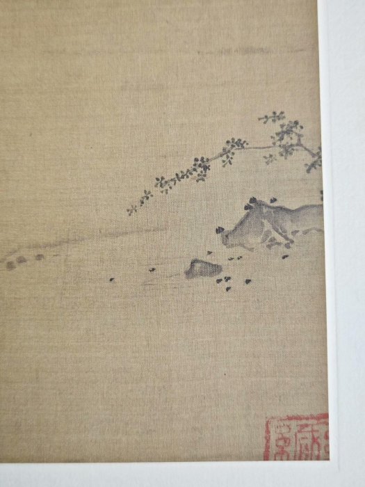 宋馬遠《山徑春行圖》嚴選古風原寸巨幅，尺寸：86.7×52.4公分宋馬遠山