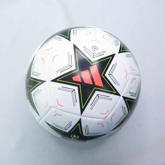 ADIDAS UCL TRN 足球IX4062 歐冠盃徽章分尺寸三四五號球白黑/橘黃