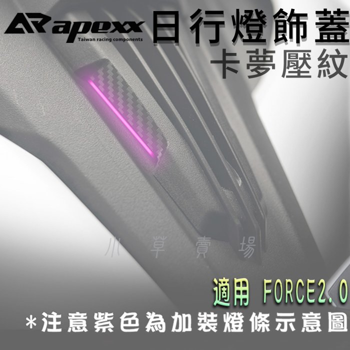APEXX FORCE2.0 日行燈飾蓋 卡夢壓紋 日行燈 小燈 定位燈 外蓋 小燈蓋 定位燈外蓋 適用 FORCE二代