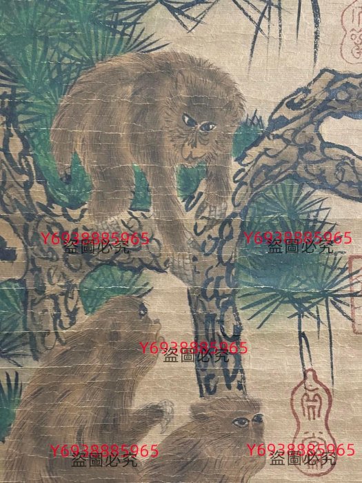 代號TZ279《郎世寧動物》三尺中堂手繪作品畫心材質：宣紙裝裱尺寸：長