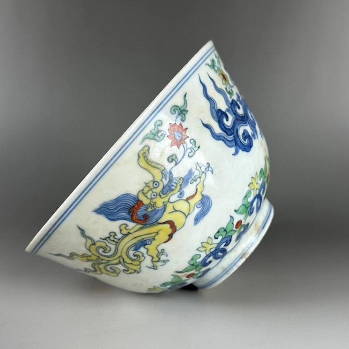明・成化年製款・古陶磁器・斗彩・龍紋・碗』極細工・東洋彫刻・骨董品
