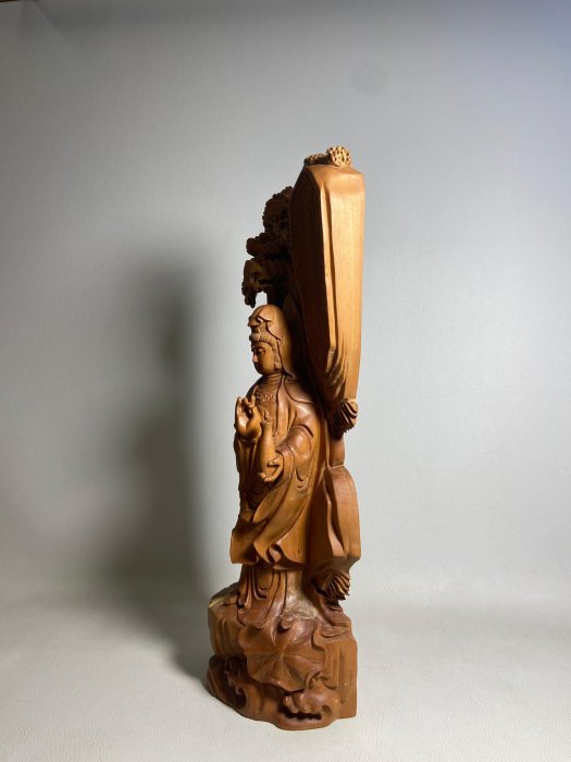 古玩輕鬆拍】老中国美術李大明作細密彫観音菩薩仏像念仏般若心経佛像