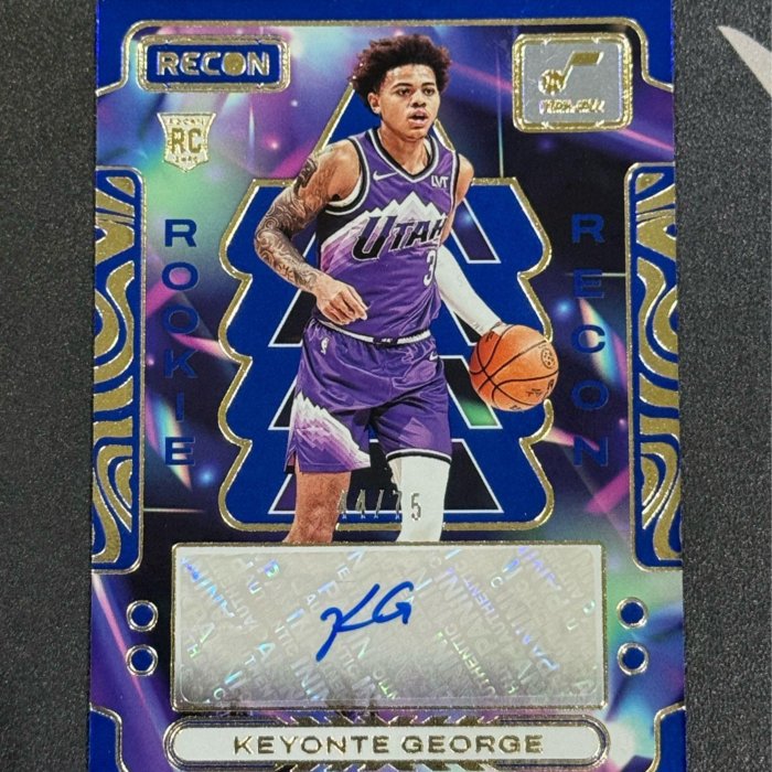 2023-24 PANINI RECON KEYONTE GEORGE ROOKIE RECON AUTO BLUE /75 SP 