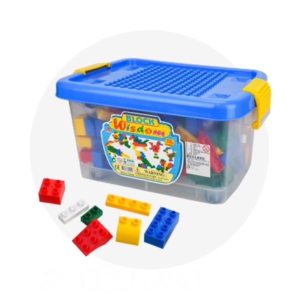 ST台灣製幼兒大塊益智積木(300PCS滑輪桶裝收納組)(品質佳與樂高得寶積木相容)【888便利購】