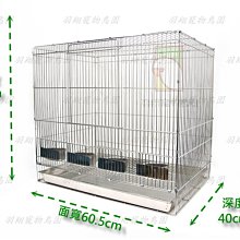 304不鏽鋼兩尺加高鳥籠(自組式)+木棍+白鐵九官杯+塑膠便盤/羽翔寵物鳥