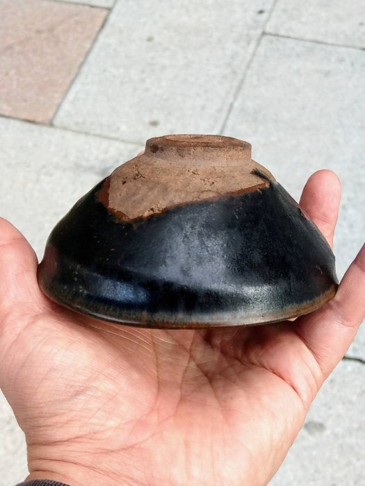南宋時代　黑釉天目茶碗 二個 福清窯茶盞 唐物　古賞物　時代物(B-36) 南宋黑釉茶盞- 故宮