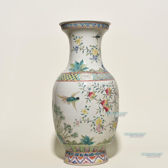 清康熙五彩花鳥紋瓶47*22釐米舊藏瓷器【時光藏館】1501 | Yahoo拍賣