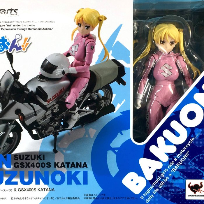 日本正版萬代S.H.Figuarts 爆音少女鈴乃木凜&GSX 400S KATANA 模型公仔
