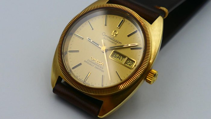 【美好時光】OMEGA老星座Daydate 18K金錶款（連錶扣都是18K）ROLEX 1803同年代產物