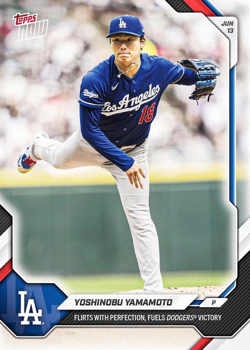 《預購》山本由伸漂亮先發8.1局為止完全比賽表現拿下勝投經典時刻紀念卡 2026 Topps Now