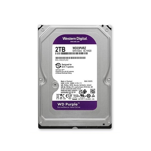 WD 紫標 2TB 3.5吋 SATA 監控系統硬碟 WD23PURZ