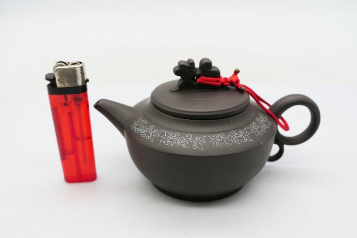 小蔡二手挖寶網) 早期中國宜興紫砂壺雕工精細茶壺茶器易碎總重量約172g