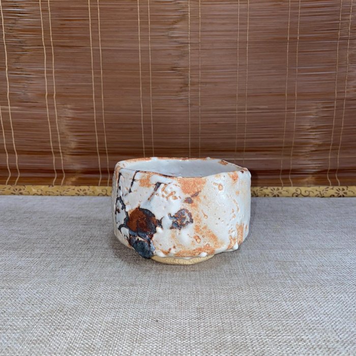 加藤藤四郎正宣 志野茶碗 茶道具 抹茶碗 共箱 陶祖27代 長栄堂表具店