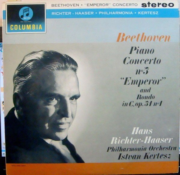*黑膠 Richter-Haaser - Beethoven : Piano Concerto No.5 (英Columbia 藍底銀圈首版)