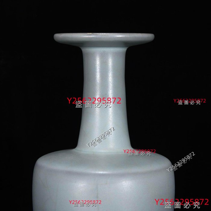 宋代易定款詩文盘口瓶、サイズ高さ約27cm径12cm×口8cmお 宋汝窯盤口瓶，高20.5厘米，直徑10.5厘米， 舊藏古董古玩【好運連連