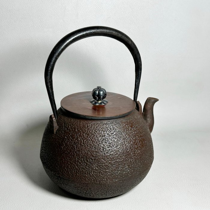 古玩輕鬆拍】老日本頂級茶道具名金工匠龍文堂造☆落款銀摘厚銅蓋柚肌棗