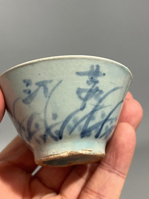 嚴選日本帶回朝鮮高麗青花杯，人物泛舟圖老底瓷，自用品級，美如初見