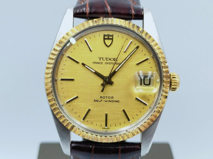 【發條盒子H1201】TUDOR 帝舵 75203 布紋金面自動 男妝時尚 經典皮帶錶款